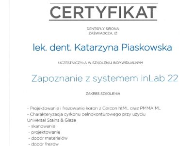 lek. dent. <span>Katarzyna Piaskowska</span> 24