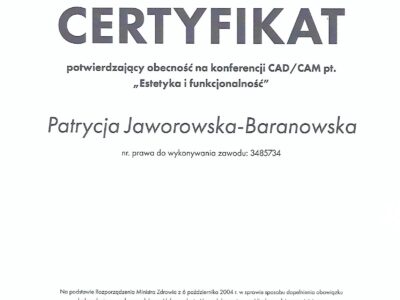 lek. dent. <span>Patrycja Jaworowska- Baranowska</span> 1