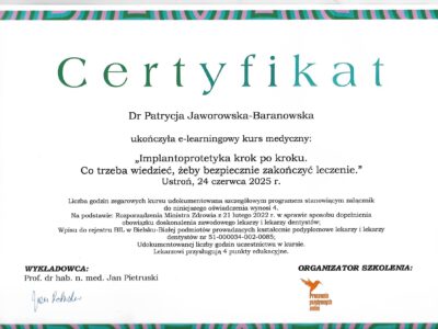 lek. dent. <span>Patrycja Jaworowska- Baranowska</span> 2