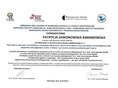 lek. dent. <span>Patrycja Jaworowska- Baranowska</span> 6